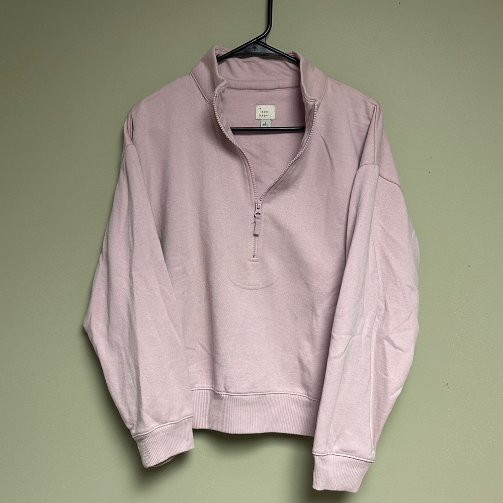 A New Day Light Pink Half-Zip Pullover